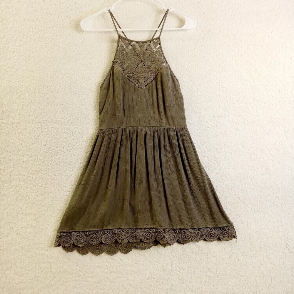 Charlotte Russe Dress Womens Green Sleeveless Summer Short